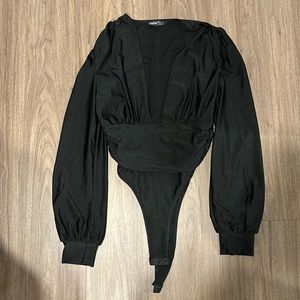 SHEIN long sleeve deep V neck body suite size S